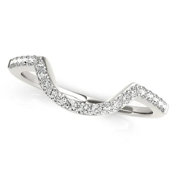 14k White Gold Curved Diamond Wedding Band with 1/3 cttw diamonds by Bids.com on Tampa Home & Garden Store