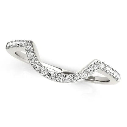 14k White Gold Curved Diamond Wedding Band with 1/3 cttw diamonds by Bids.com on Tampa Home & Garden Store