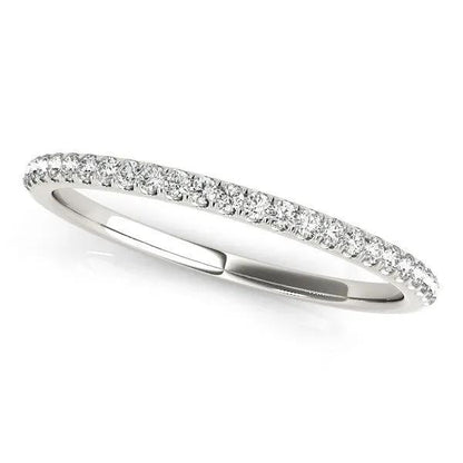 14k white gold round diamond pave wedding band 1/8 cttw by Bids.com on Tampa Home & Garden Store