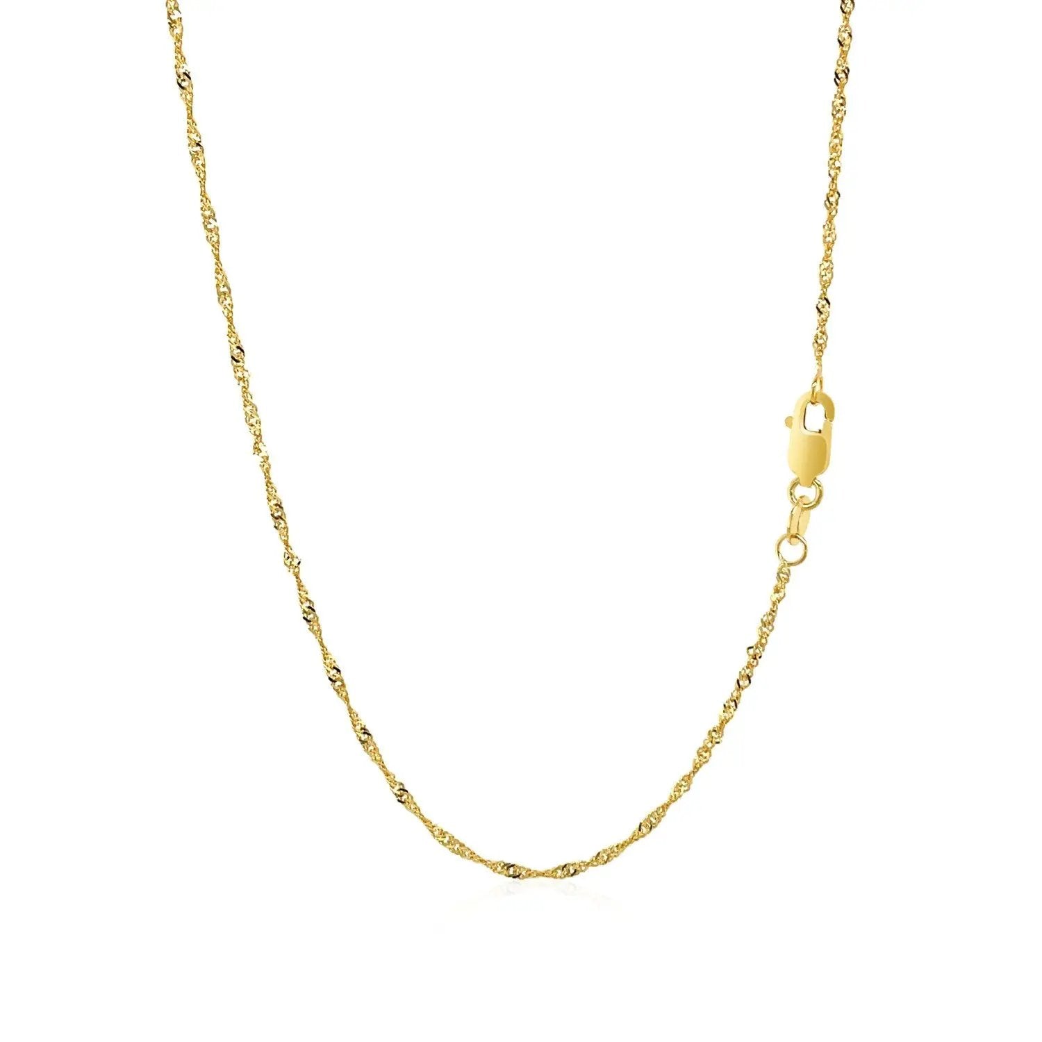 14k yellow gold Singapore chain necklace 1.5mm with lobster clasp by Bids.com on Tampa Home & Garden Store