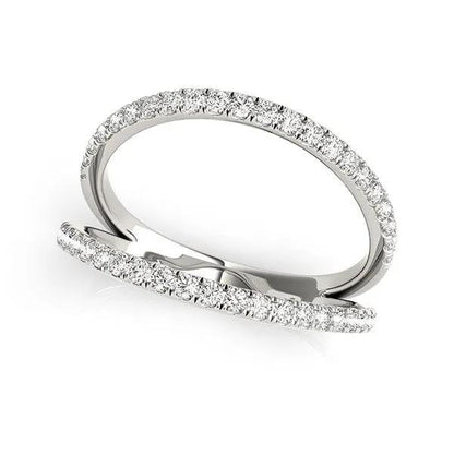 14k white gold diamond split-band ring with pave diamonds, 1/4 cttw, Bids.com on Tampa Home & Garden Store