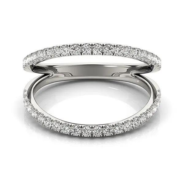 14k white gold two-row diamond split-band ring, 1/4 cttw, Bids.com on Tampa Home & Garden Store