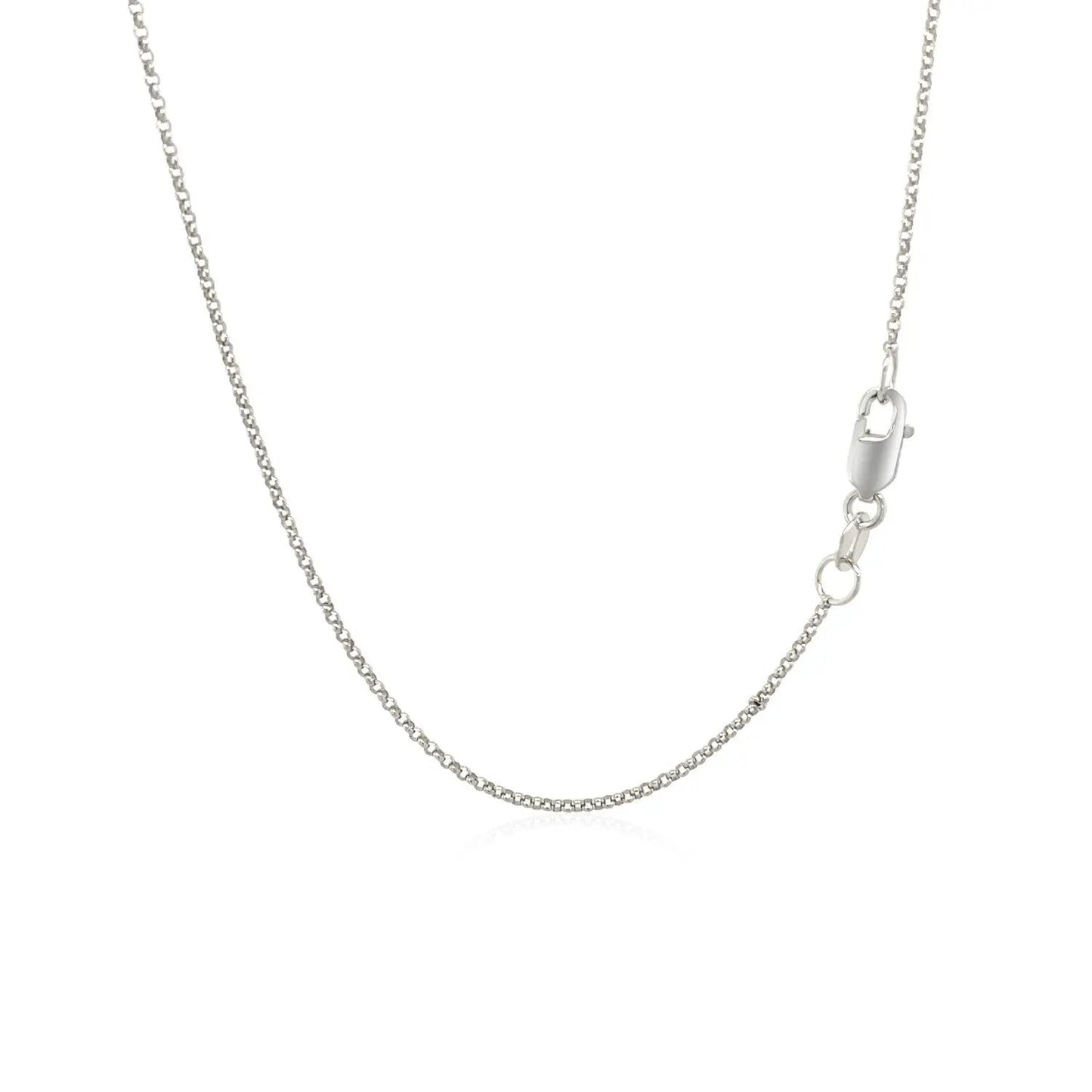 14k white gold diamond-cut rolo chain necklace 1.1mm on Tampa Home & Garden Store