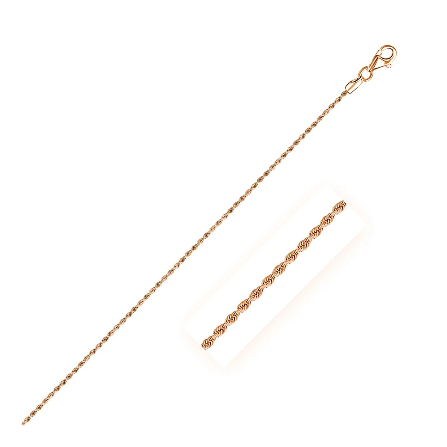 14k rose gold solid diamond-cut rope chain necklace 1.5mm by Bids.com with lobster clasp on Tampa Home & Garden Store
