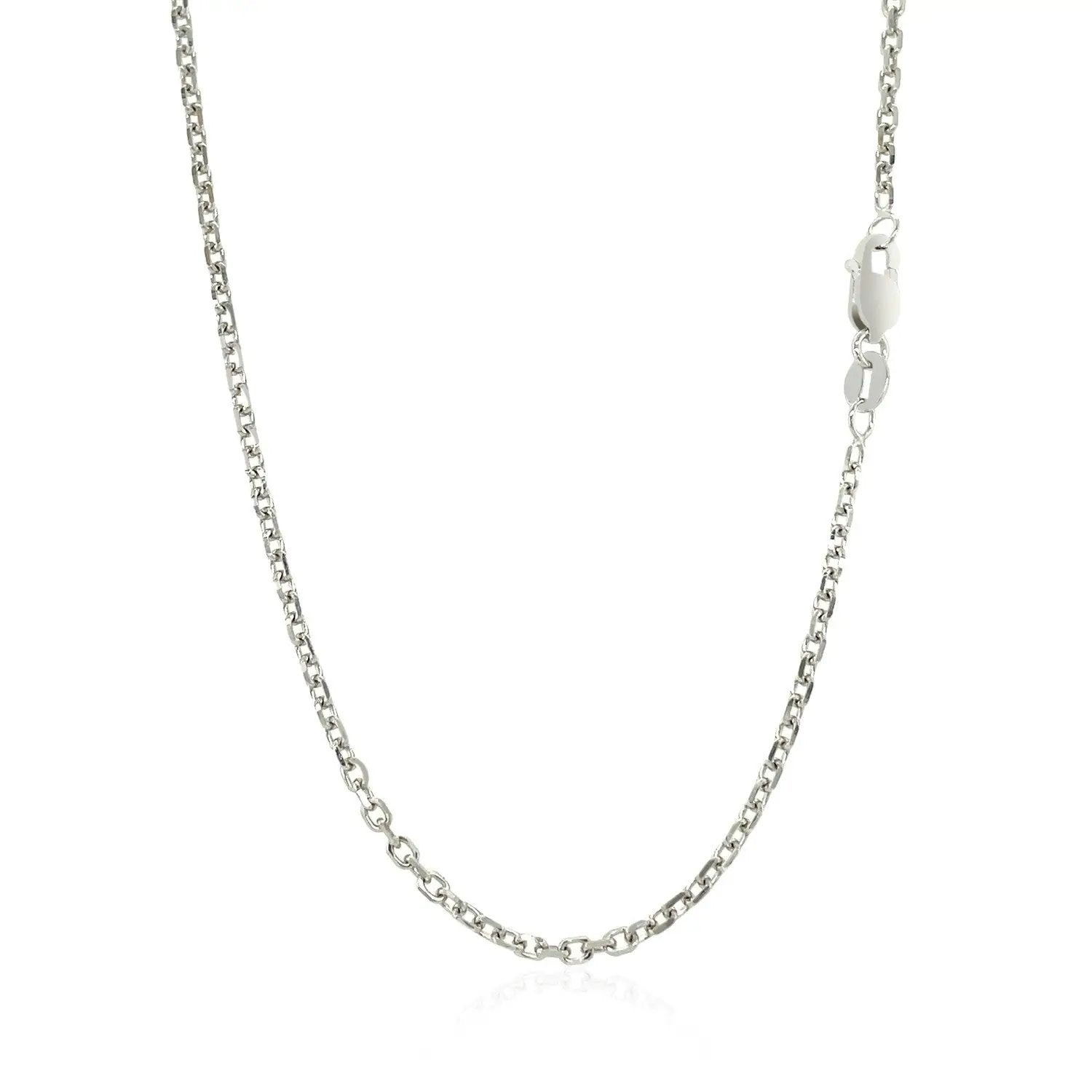 18k white gold diamond-cut cable link chain necklace 1.9mm with lobster clasp by Bids.com on Tampa Home & Garden Store