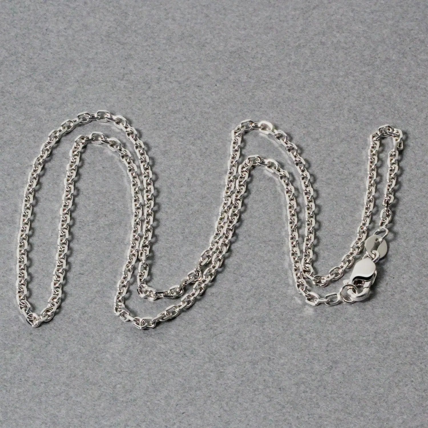 18k white gold diamond-cut cable link chain necklaces, multiple pieces, 1.90 mm on Tampa Home & Garden Store