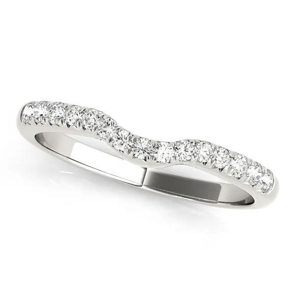 14k white gold pave curved diamond wedding band 1/5 cttw Bids.com on Tampa Home & Garden Store