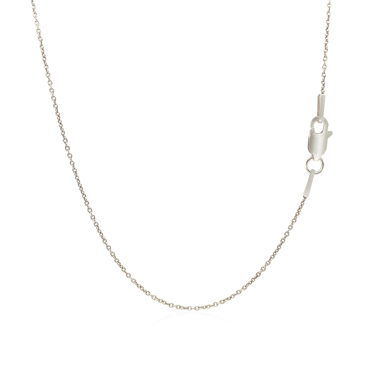 14k white gold round cable link chain necklace, 1.1mm, with lobster clasp on Tampa Home & Garden Store