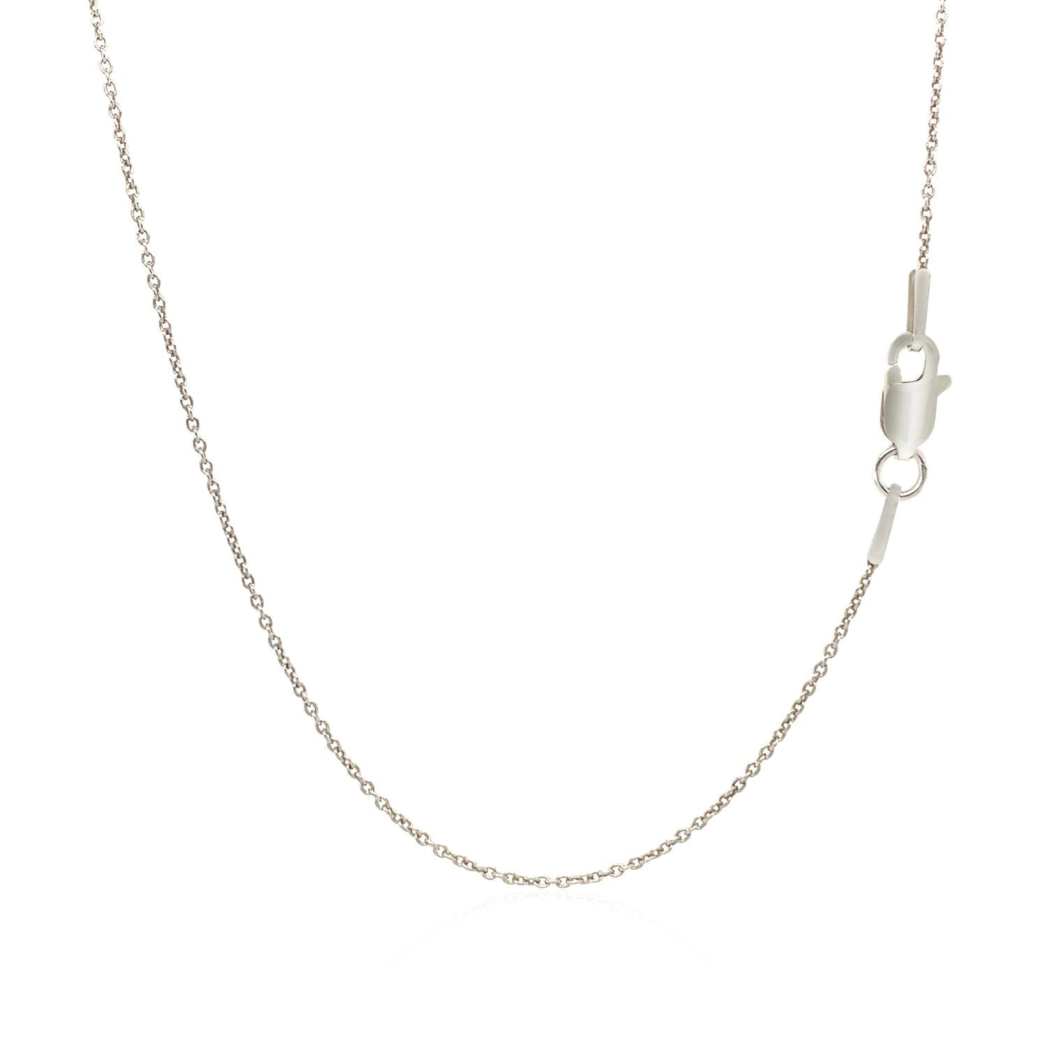 14k white gold round cable link chain necklace, 1.1mm, with lobster clasp on Tampa Home & Garden Store