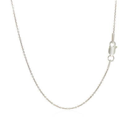 14k white gold round cable link chain necklace, 1.1mm, with lobster clasp on Tampa Home & Garden Store