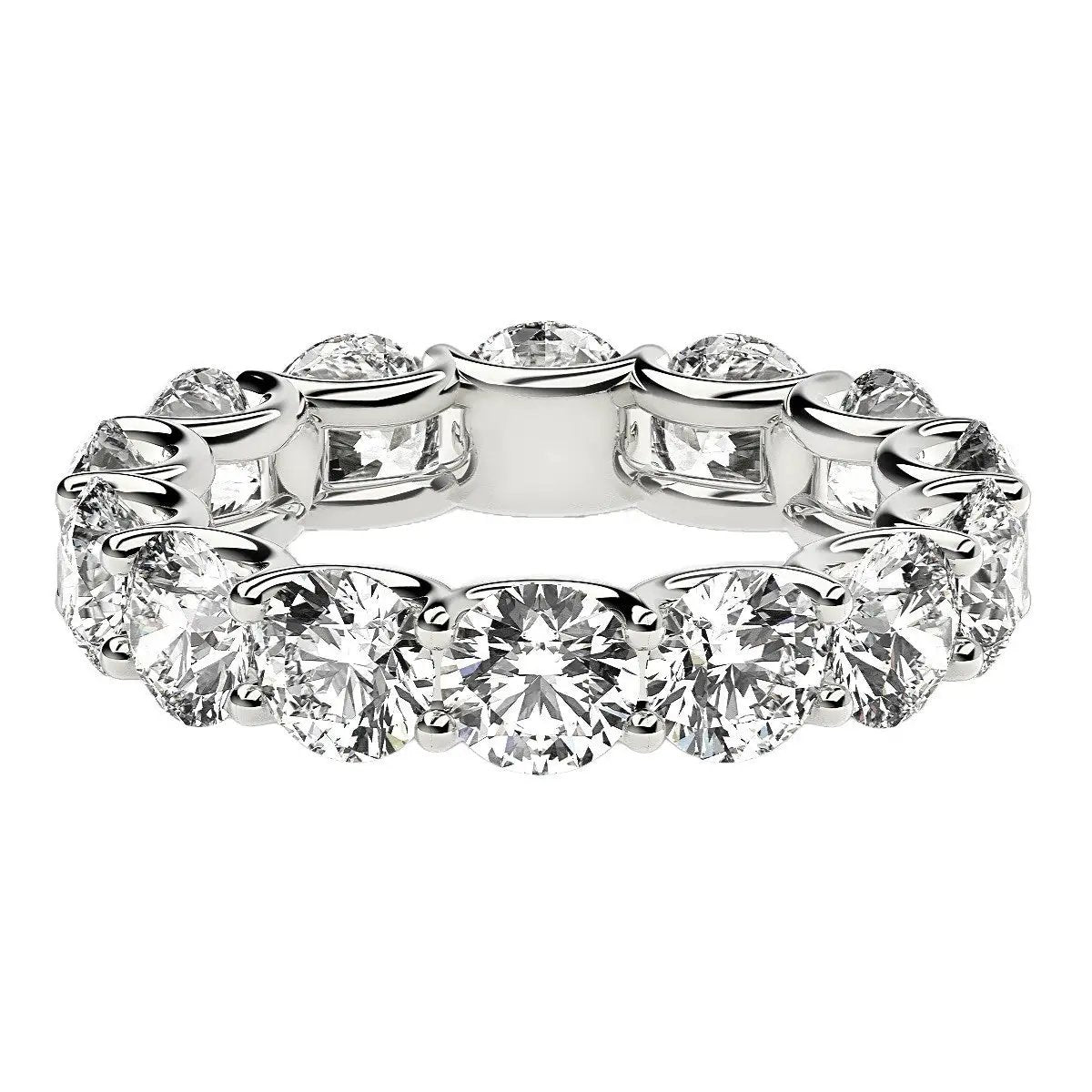Round-cut lab-grown diamond eternity ring in 14k white gold, 6 ctw FG/VS2 by Bids.com on Tampa Home & Garden Store