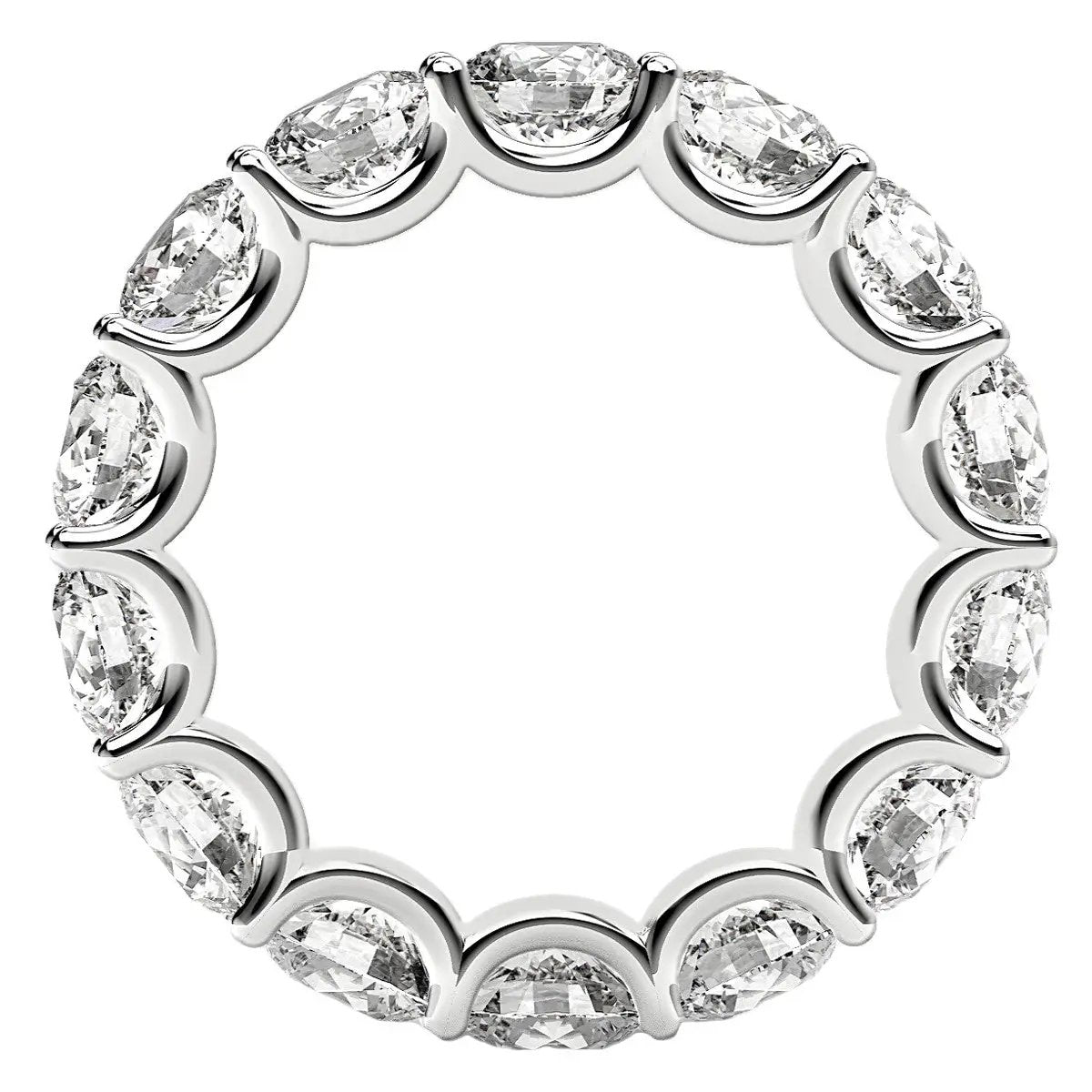 Round cut lab grown diamond eternity ring in 14k white gold, 6 cttw FG/VS2, by Bids.com on Tampa Home & Garden Store