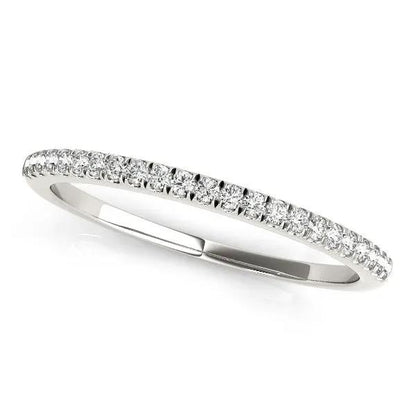 14k white gold pave diamond wedding band by Bids.com, slim eternity-set ring on Tampa Home & Garden Store