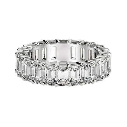Emerald-cut lab-grown diamond eternity ring in 14k white gold, 3 cttw FG/VS2 by Bids.com on Tampa Home & Garden Store