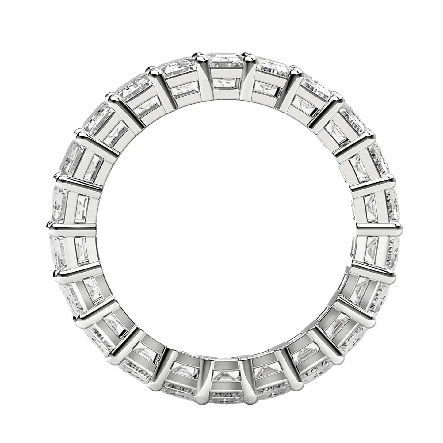 Emerald-cut lab-grown diamond eternity ring in 14k white gold, 3 cttw FG/VS2 by Bids.com on Tampa Home & Garden Store
