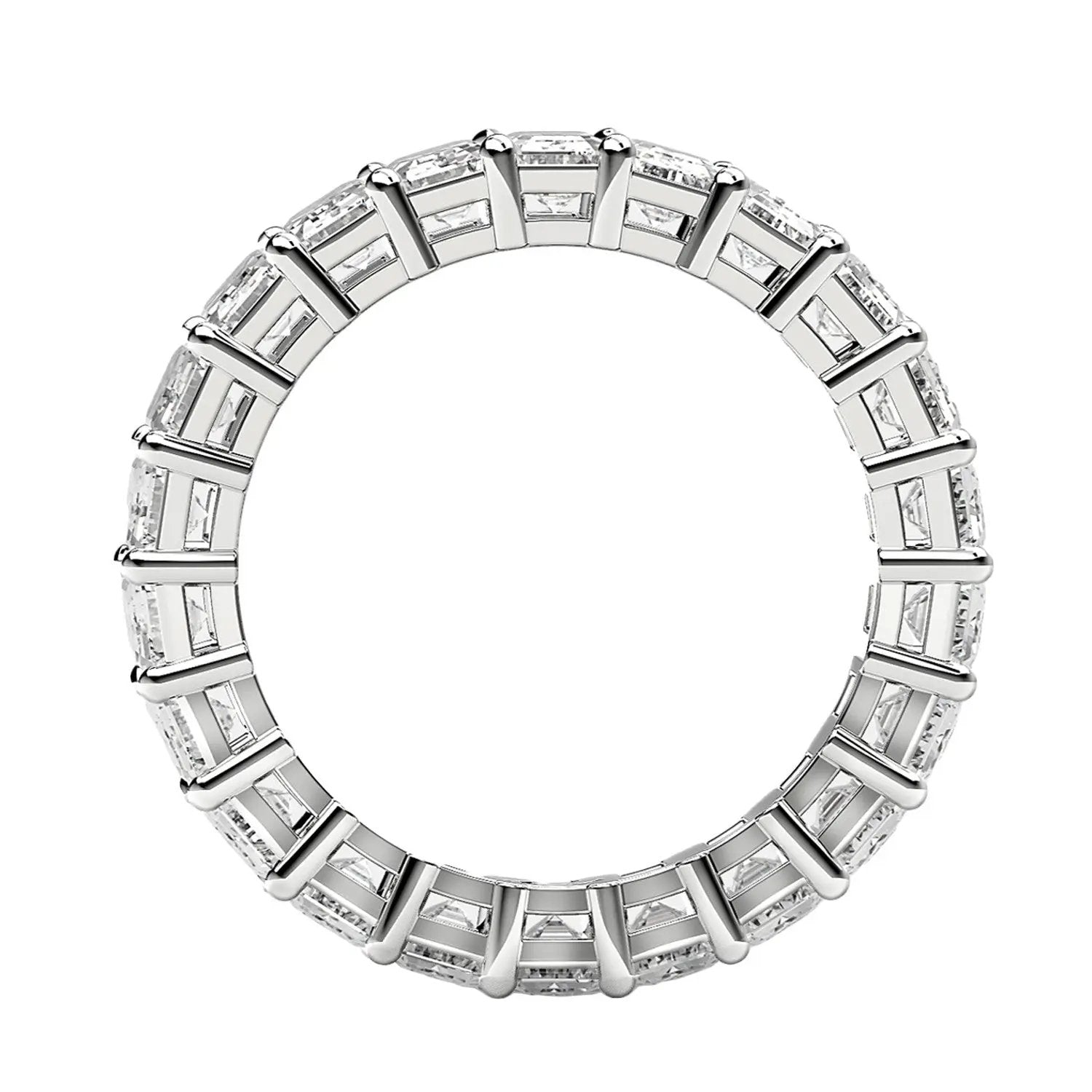 Emerald-cut lab-grown diamond eternity ring in 14k white gold, 3 cttw FG/VS2 by Bids.com on Tampa Home & Garden Store