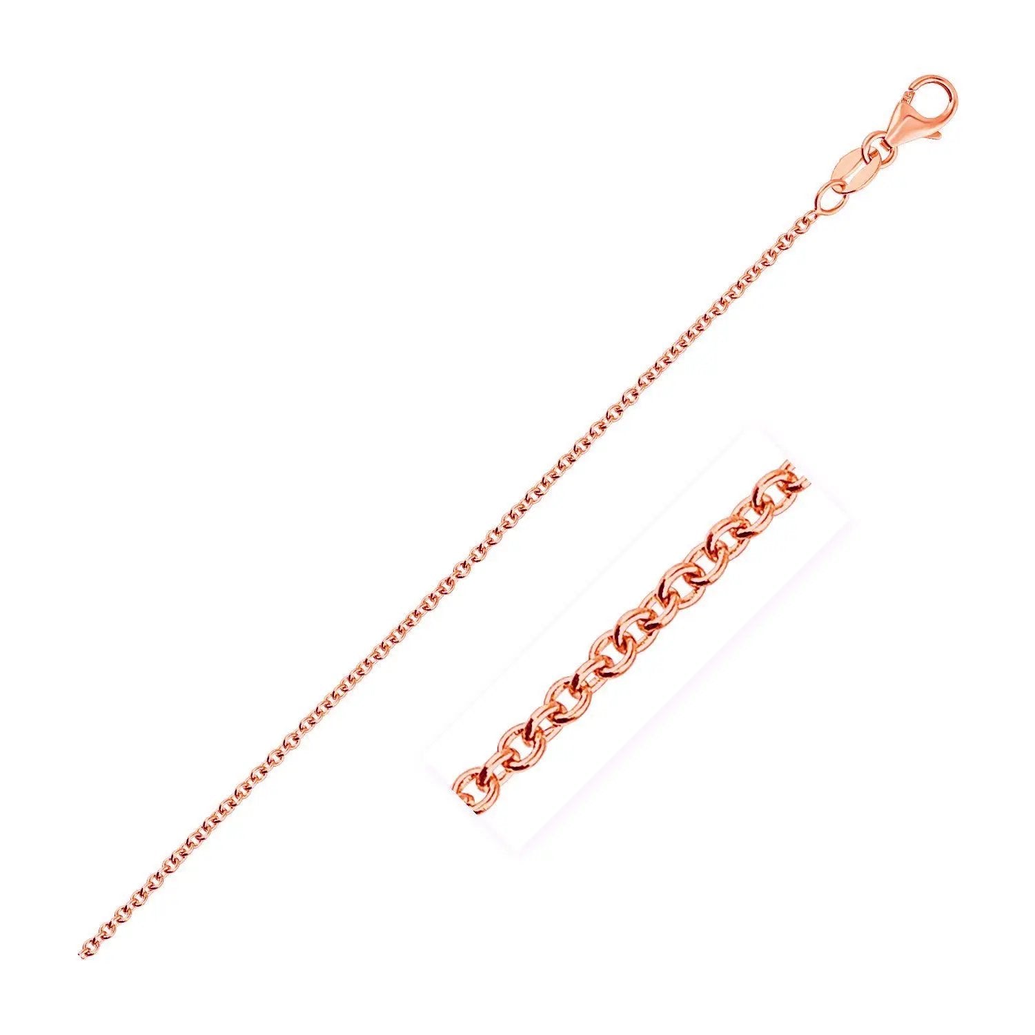 14k rose gold round cable link chain necklace 1.25 mm with lobster clasp Bids.com on Tampa Home & Garden Store