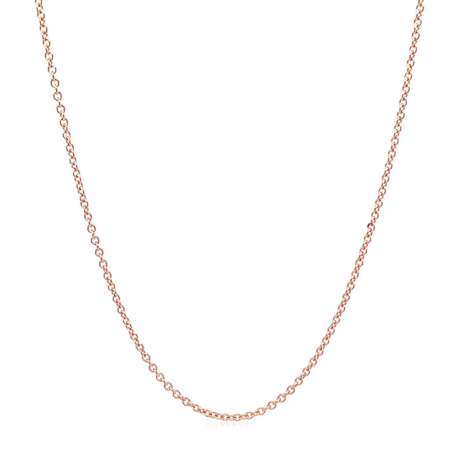 Necklace: 14k rose gold round cable link chain 1.25 mm, Bids.com on Tampa Home & Garden Store