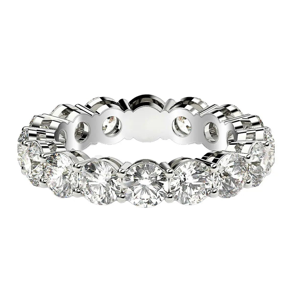 Round cut lab grown diamond eternity ring in 14k white gold, 4 cttw FG/VS2 by Bids.com on Tampa Home & Garden Store