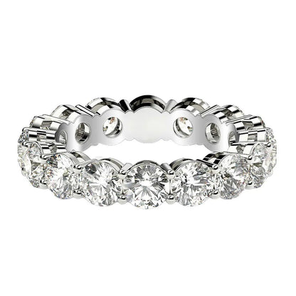 Round cut lab grown diamond eternity ring in 14k white gold, 4 cttw FG/VS2 by Bids.com on Tampa Home & Garden Store