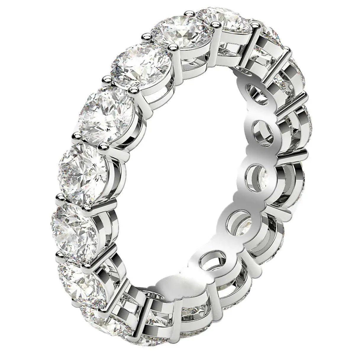 Round-cut lab-grown diamond eternity ring in 14k white gold, 4 cttw FG/VS2 by Bids.com on Tampa Home & Garden Store