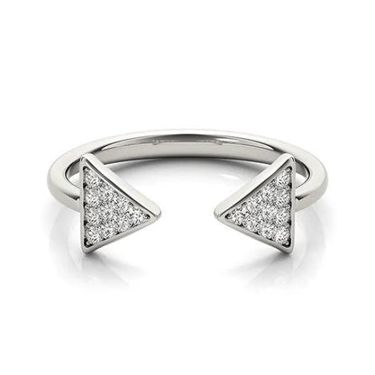 14k white gold diamond arrowhead open ring with pave triangle ends by Bids.com on Tampa Home & Garden Store