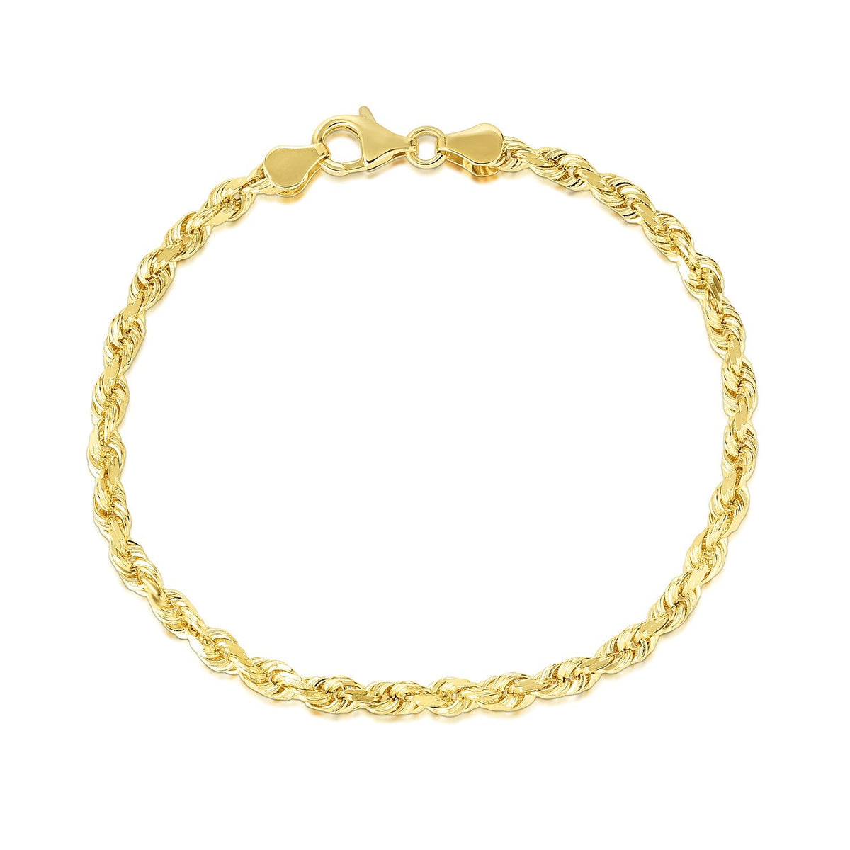 Bracelet 5.0mm 10k yellow gold solid diamond cut rope bracelet by Bids.com on Tampa Home & Garden Store