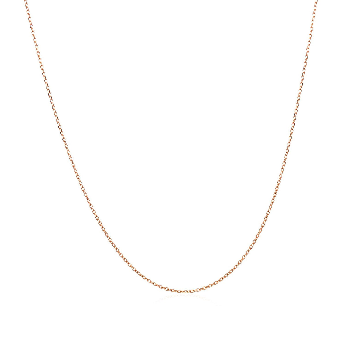 Necklace 14k rose gold diamond-cut cable link chain 0.7mm by Bids.com on Tampa Home & Garden Store
