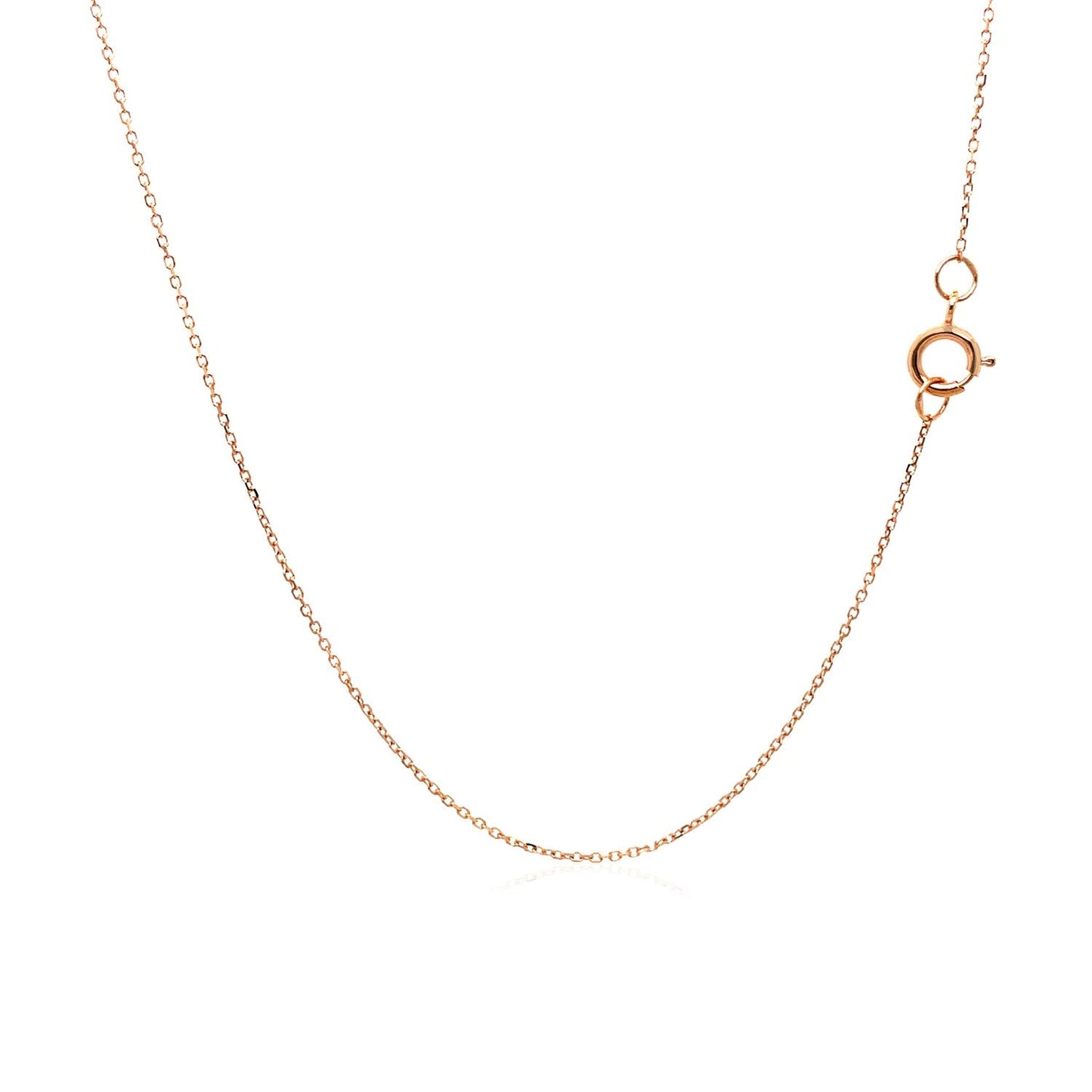 14k rose gold diamond-cut cable link necklace 0.7mm chain on Tampa Home & Garden Store