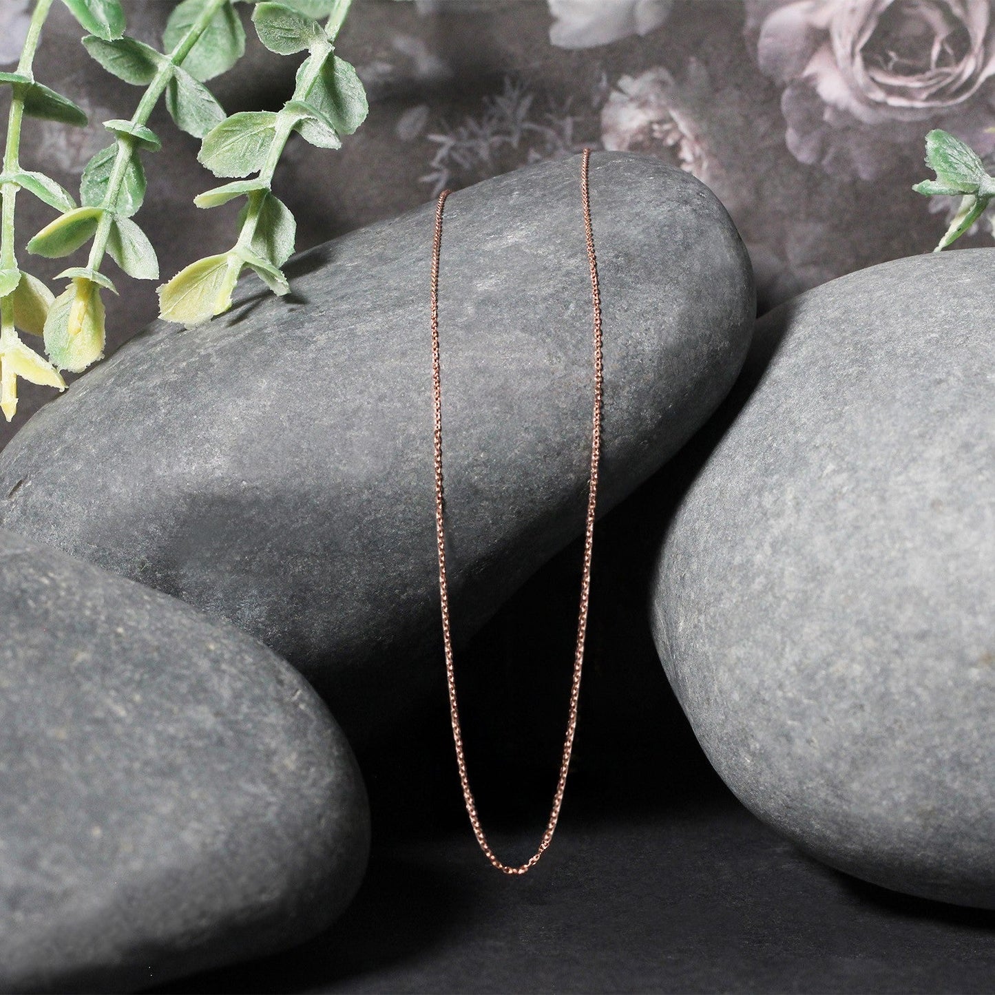 14k rose gold diamond-cut cable link necklace 0.7mm Bids.com on Tampa Home & Garden Store