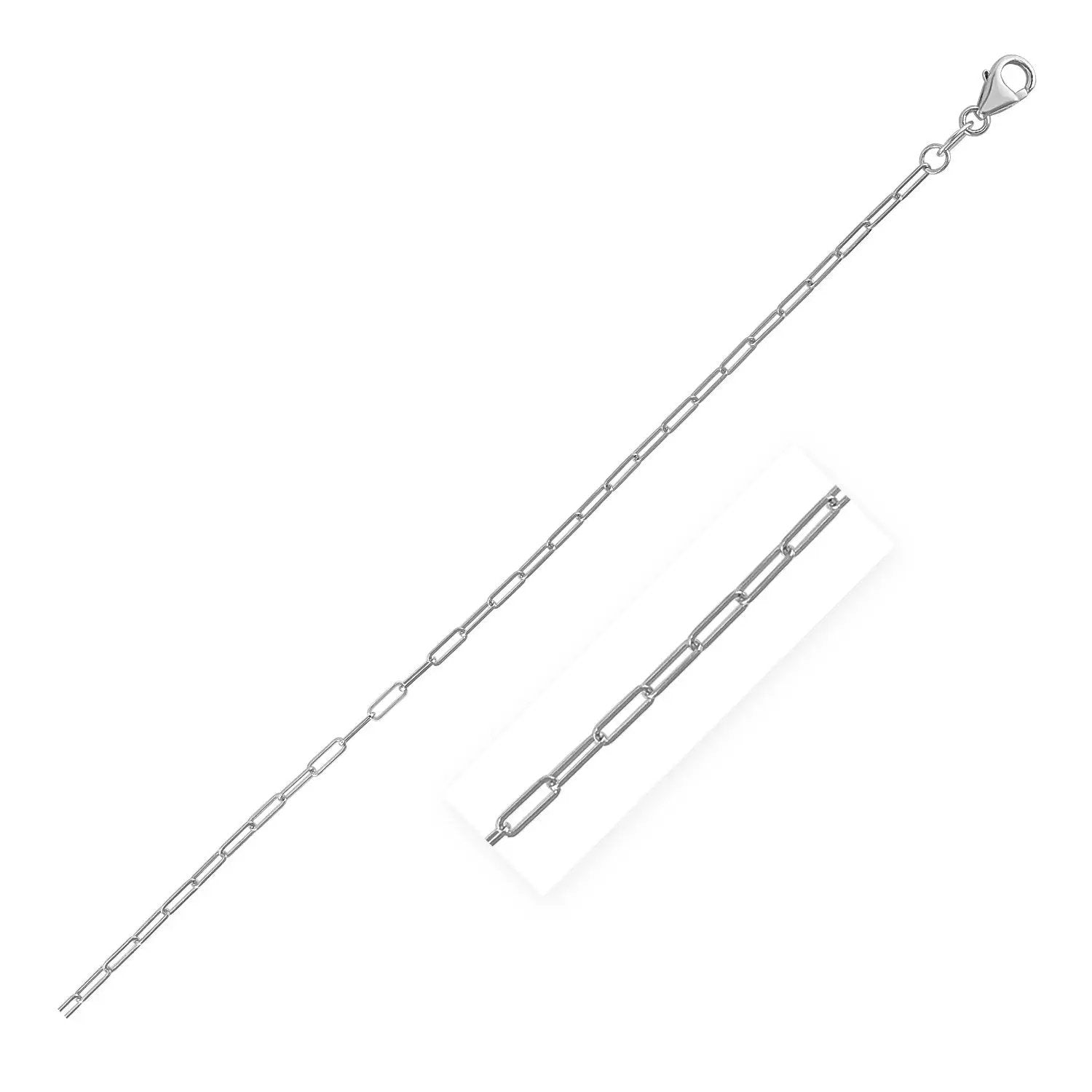 14K white gold paperclip chain necklace 1.5mm, two chains with lobster clasp, Bids.com on Tampa Home & Garden Store
