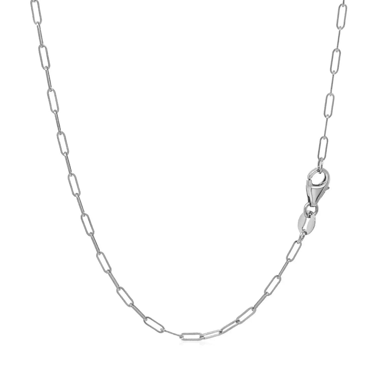14K white gold fine paperclip chain necklace 1.5mm with lobster clasp Bids.com on Tampa Home & Garden Store