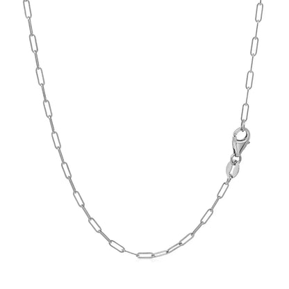 14K white gold fine paperclip chain necklace 1.5mm with lobster clasp Bids.com on Tampa Home & Garden Store