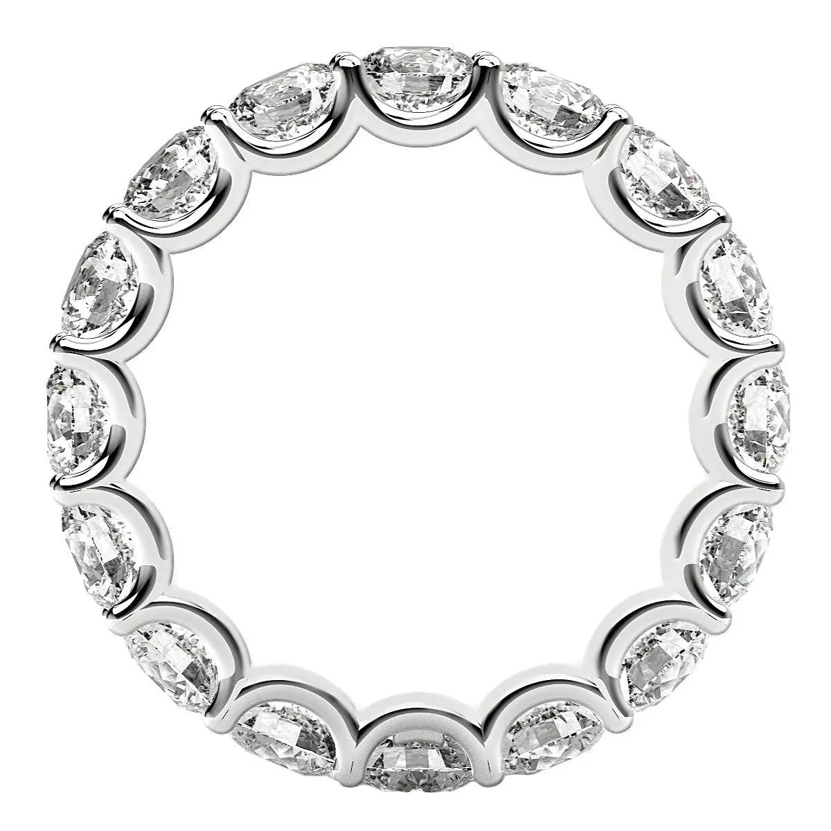 Round-cut lab-grown diamond eternity ring in 14k white gold, FG/VS2, 4 ctw, by Bids.com on Tampa Home & Garden Store