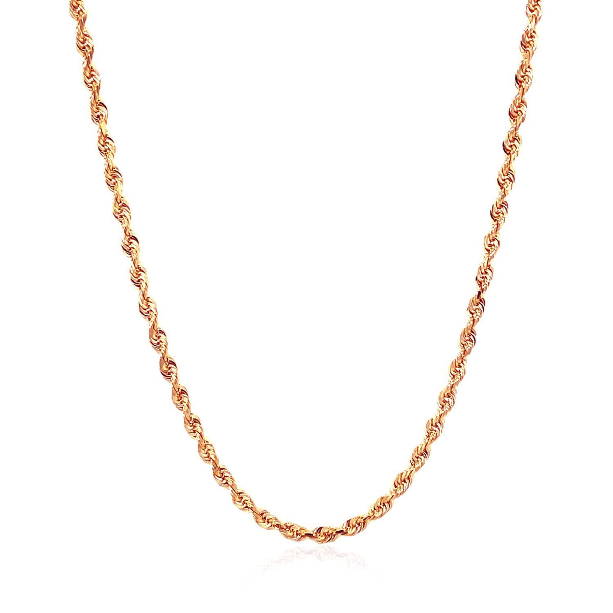 14k rose gold solid diamond-cut rope chain necklace 2.30 mm twisted links on Tampa Home & Garden Store