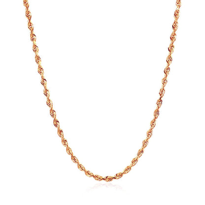 14k rose gold solid diamond-cut rope chain necklace 2.30 mm twisted links on Tampa Home & Garden Store