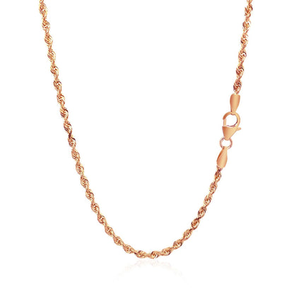14k rose gold solid diamond-cut rope chain necklace 2.30mm lobster clasp on Tampa Home & Garden Store