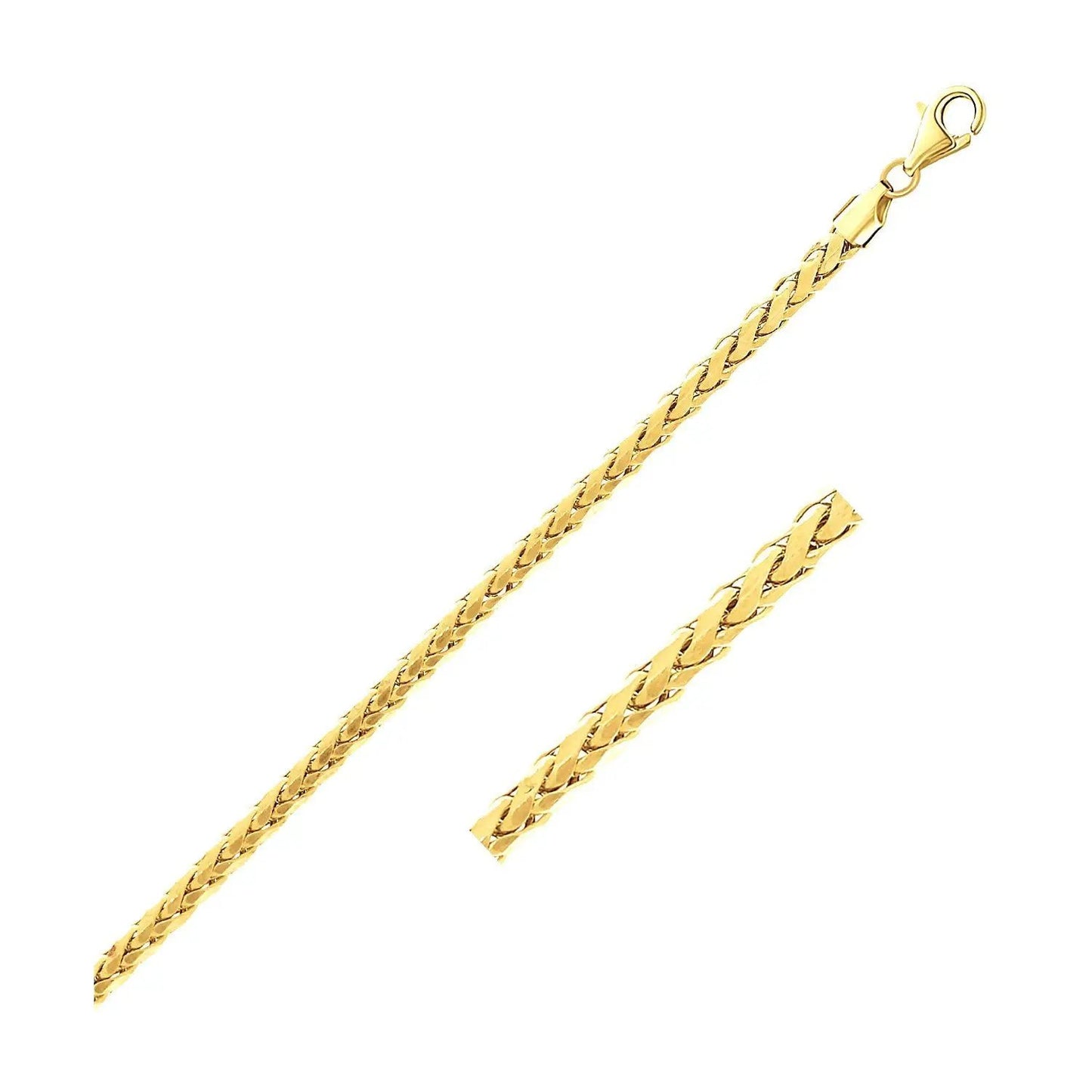 Two 2.7mm 14k yellow gold lite diamond-cut round Franco chain necklaces by Bids.com on Tampa Home & Garden Store