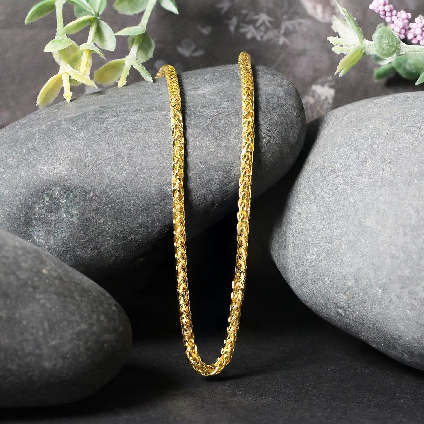 Franco chain necklace 2.7mm 14k yellow gold lite diamond-cut round chain by Bids.com Store on Tampa Home & Garden Store
