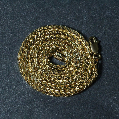 14k yellow gold lite diamond-cut round Franco chain necklace 2.7mm with lobster clasp on Tampa Home & Garden Store