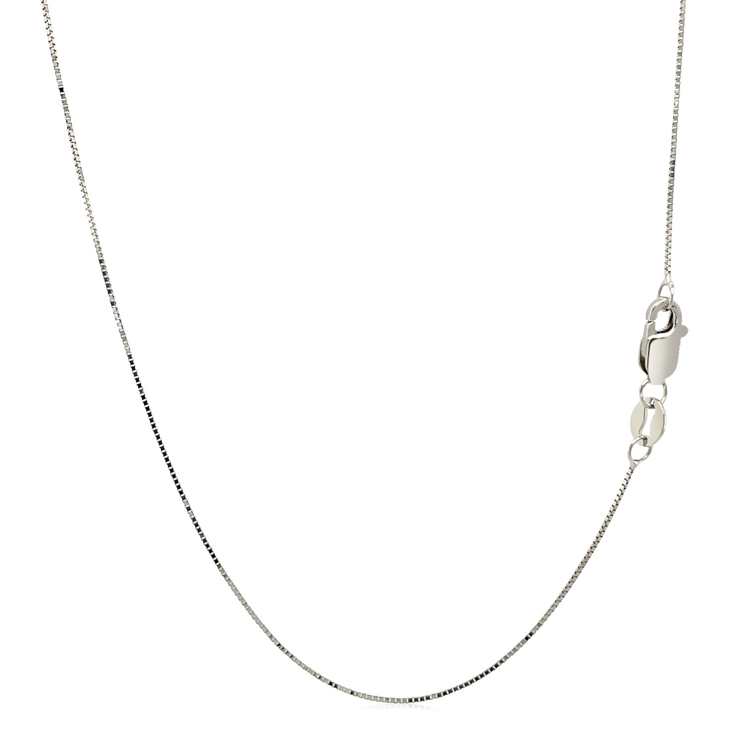 Necklace 14k white gold classic box chain 0.45mm by Bids.com on Tampa Home & Garden Store