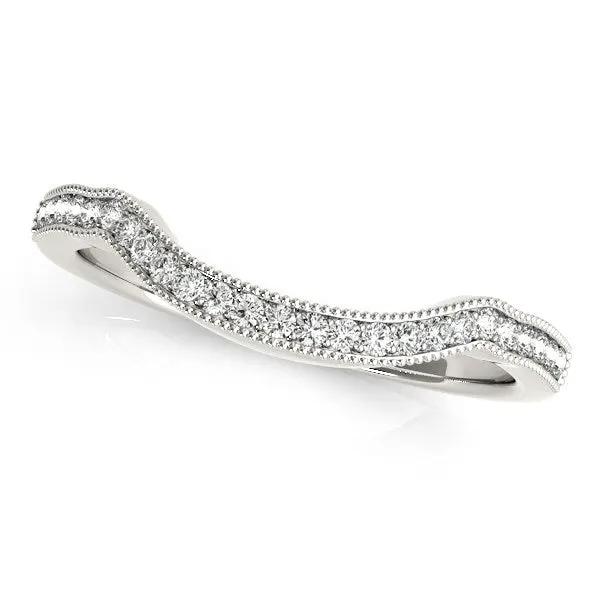 Curvy pave diamond wedding band, 14k white gold, by Bids.com, 1/6 cttw on Tampa Home & Garden Store