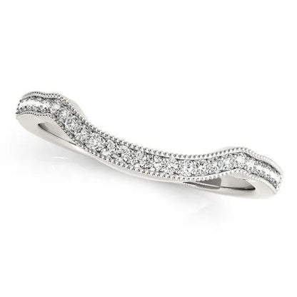 Curvy pave diamond wedding band, 14k white gold, by Bids.com, 1/6 cttw on Tampa Home & Garden Store