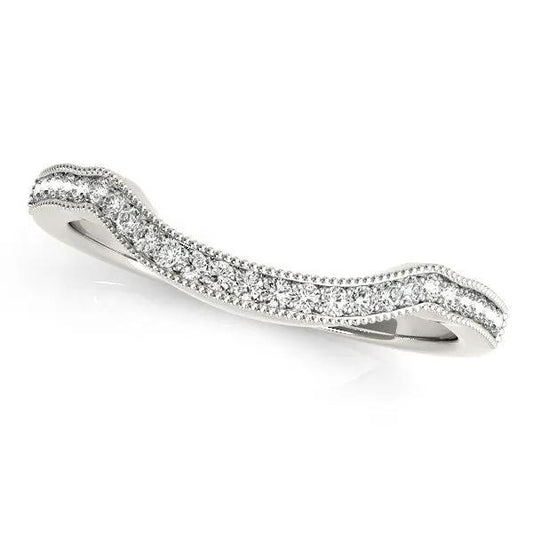 Curvy pave diamond wedding band, 14k white gold, by Bids.com, 1/6 cttw on Tampa Home & Garden Store