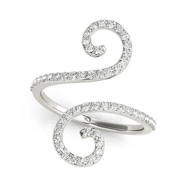 Ring 14k white gold diamond open flourish spiral band 1/2 cttw on Tampa Home & Garden Store