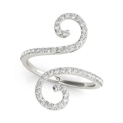 Ring 14k white gold diamond open flourish spiral band 1/2 cttw on Tampa Home & Garden Store