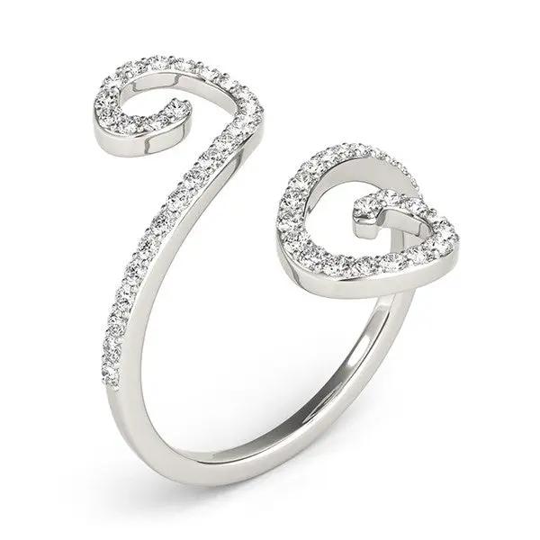 Ring 14k white gold diamond open flourish style, pavé diamonds, 1/2 cttw, Bids.com on Tampa Home & Garden Store