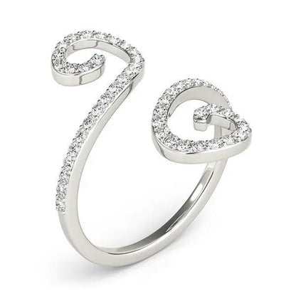 Ring 14k white gold diamond open flourish style, pavé diamonds, 1/2 cttw, Bids.com on Tampa Home & Garden Store