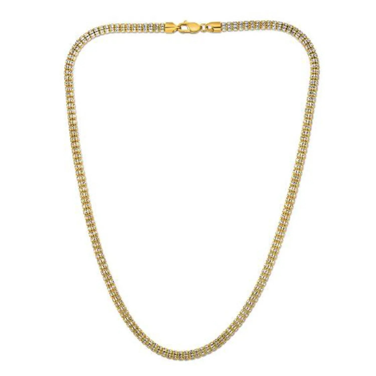 Ice Barrel chain necklace 14k yellow gold with diamond accents, 4.25 mm on Tampa Home & Garden Store