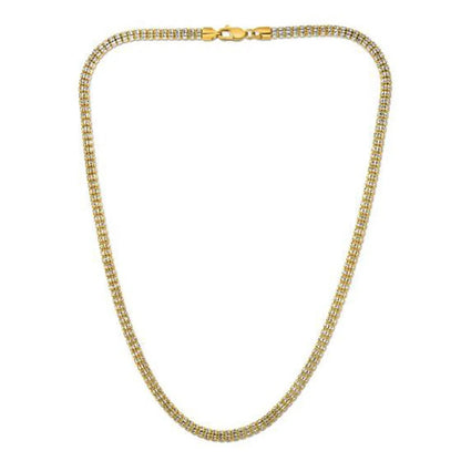 Ice Barrel chain necklace 14k yellow gold with diamond accents, 4.25 mm on Tampa Home & Garden Store